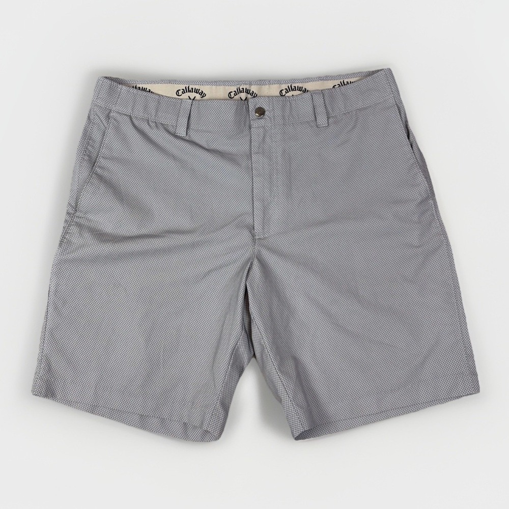 Callaway Golf Shorts Mens 38 Grey Geometric Diamond Print Performance Stretch